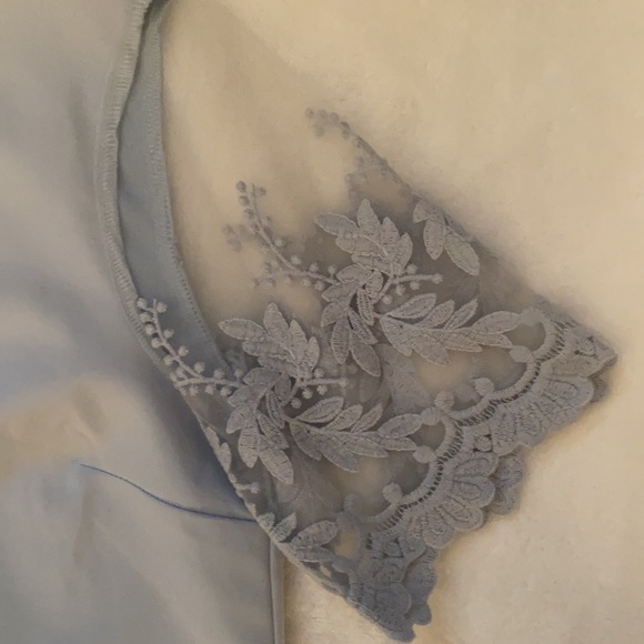 NWOT Lulu’s “Dance a Little Light Blue Embroidered Short Sleeve Shift Dress” - Picture 8 of 15